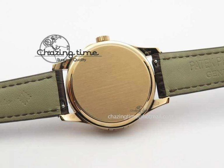 Calatrava 5227 RG Bp-Maker Black Dial On Brown Leather Strap MIYOTA 9015 PP324CS