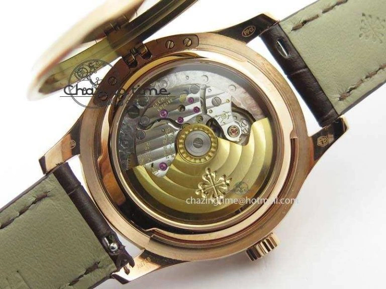 Calatrava 5227 RG Bp-Maker Black Dial On Brown Leather Strap MIYOTA 9015 PP324CS