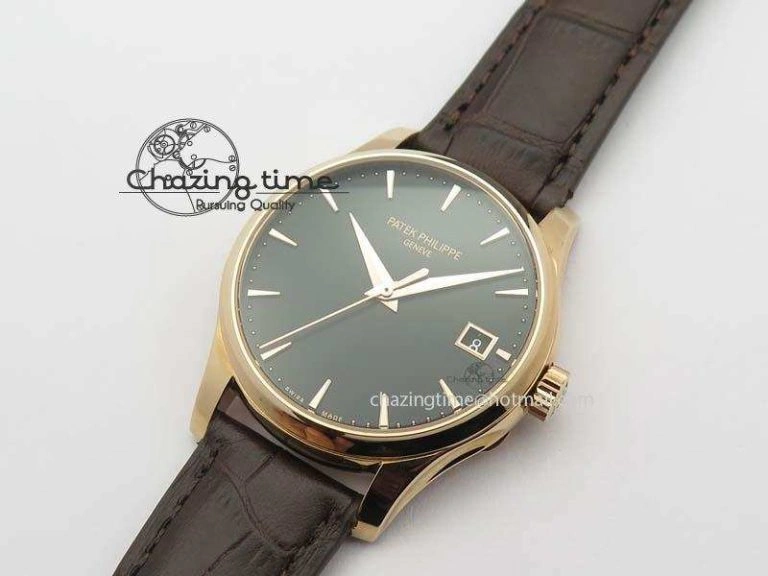 Calatrava 5227 RG Bp-Maker Black Dial On Brown Leather Strap MIYOTA 9015 PP324CS