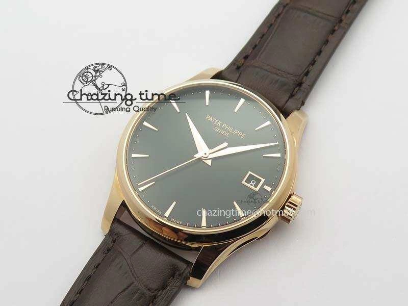 Calatrava 5227 RG Bp-Maker Black Dial On Brown Leather Strap MIYOTA 9015 PP324CS