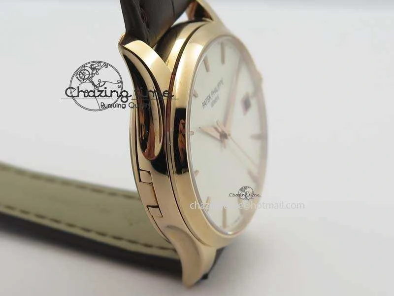 Calatrava 5227 RG Bp-Maker White Dial On Brown Leather Strap MIYOTA 9015 PP324CS