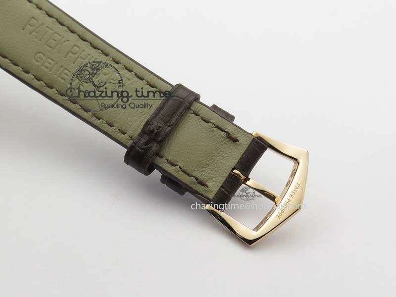 Calatrava 5227 RG Bp-Maker White Dial On Brown Leather Strap MIYOTA 9015 PP324CS
