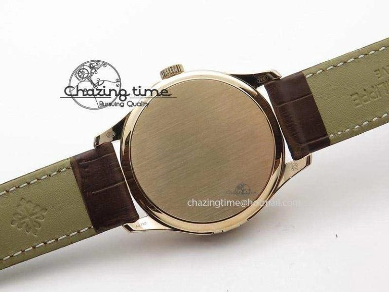 Calatrava 5227 RG White Dial on Brown Leather Strap A2824