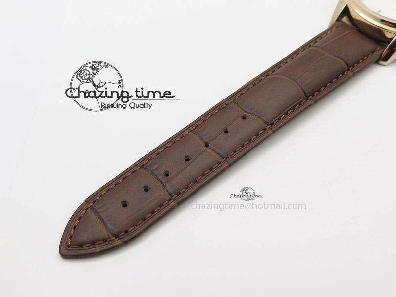 Calatrava 5227 RG White Dial on Brown Leather Strap A2824