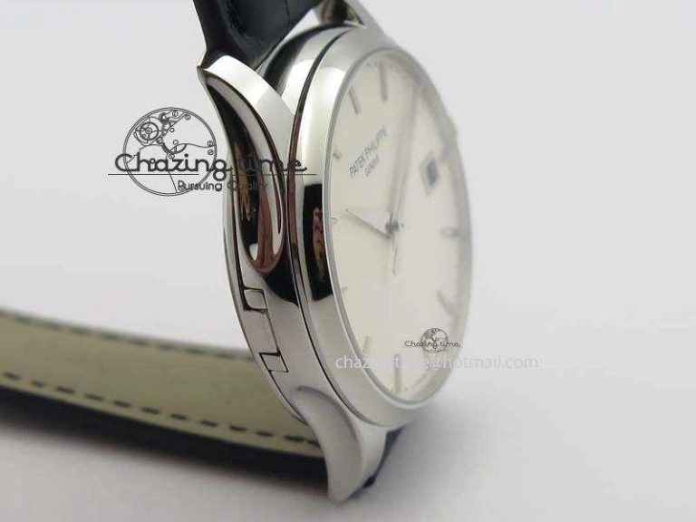 Calatrava 5227 SS Bp-Maker White Dial On Black Leather Strap MIYOTA 9015 PP324CS
