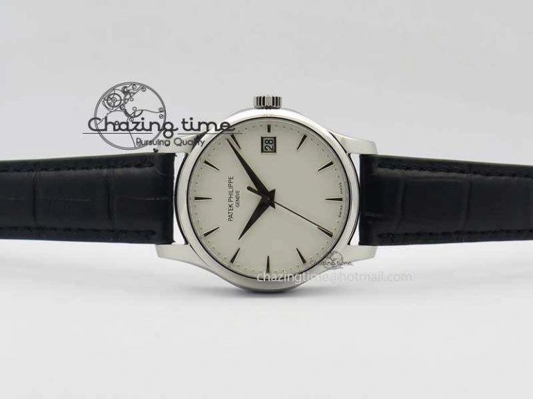 Calatrava 5227 SS Bp-Maker White Dial On Black Leather Strap MIYOTA 9015 PP324CS