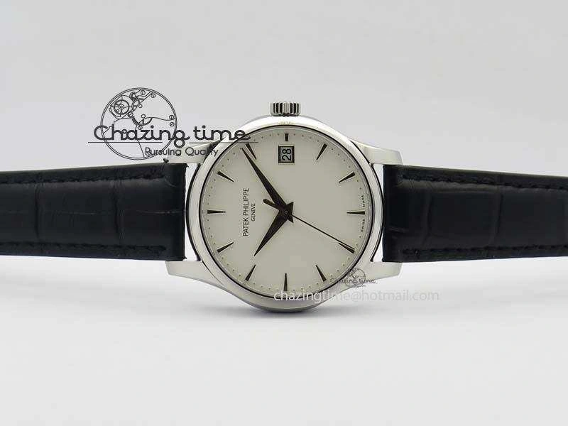 Calatrava 5227 SS Bp-Maker White Dial On Black Leather Strap MIYOTA 9015 PP324CS
