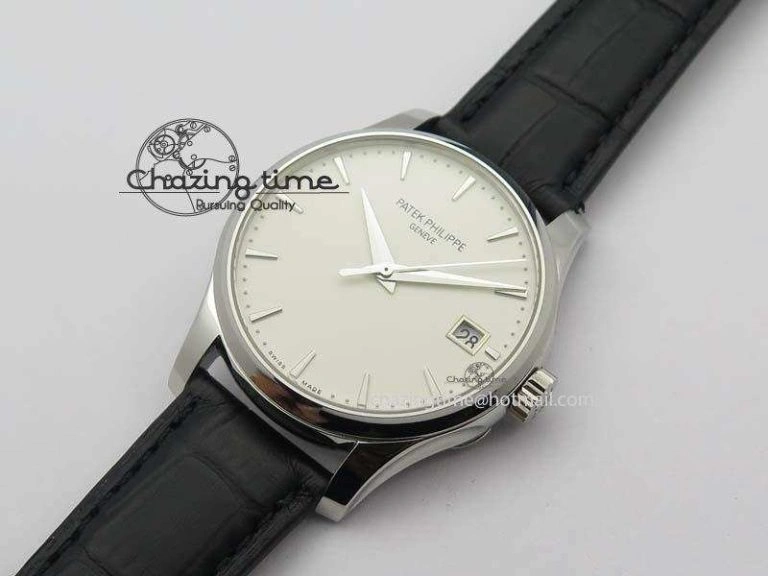 Calatrava 5227 SS Bp-Maker White Dial On Black Leather Strap MIYOTA 9015 PP324CS