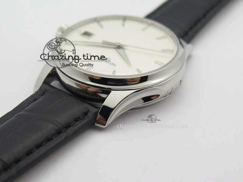 Calatrava 5227 SS Bp-Maker White Dial On Black Leather Strap MIYOTA 9015 PP324CS