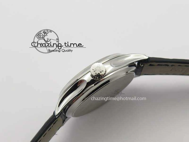 Calatrava 5227 SS Bp-Maker White Dial On Black Leather Strap MIYOTA 9015 PP324CS