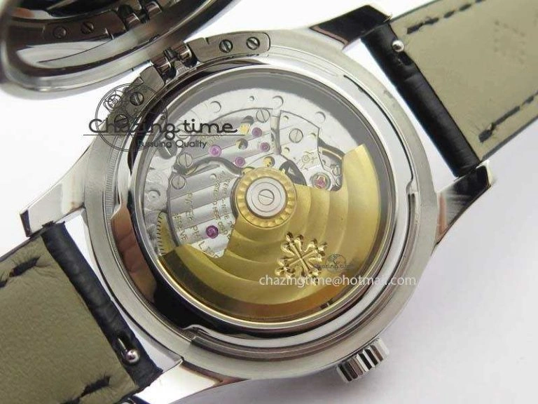 Calatrava 5227 SS Bp-Maker White Dial On Black Leather Strap MIYOTA 9015 PP324CS