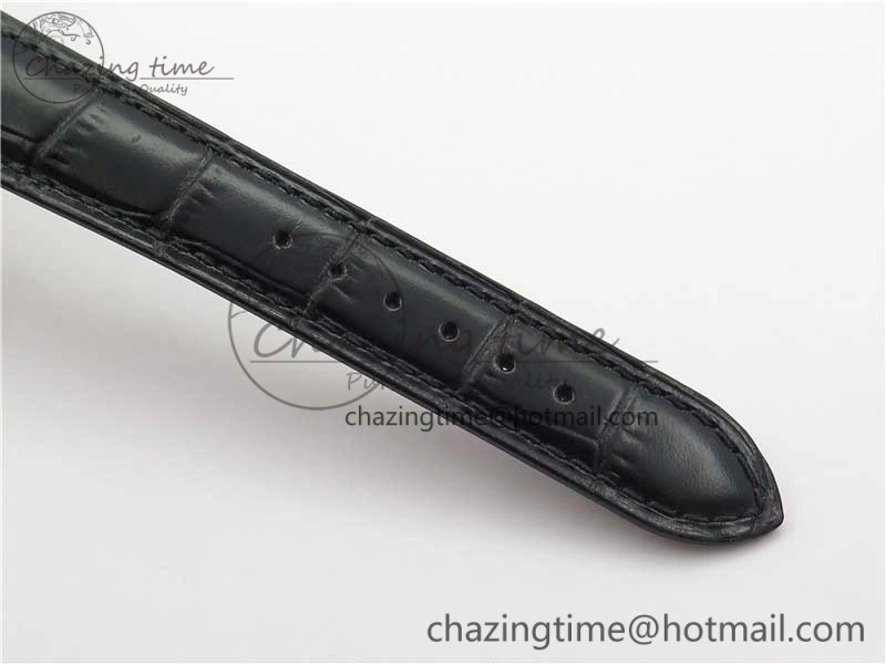 Calatrava 5227 SS ZF 1:1 Best Edition Black Dial on Black Leather Strap 324CS (Free box)