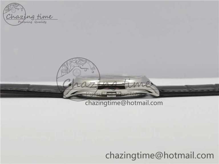 Calatrava 5227 SS ZF 1:1 Best Edition Ivory Dial on Black Leather Strap 324CS