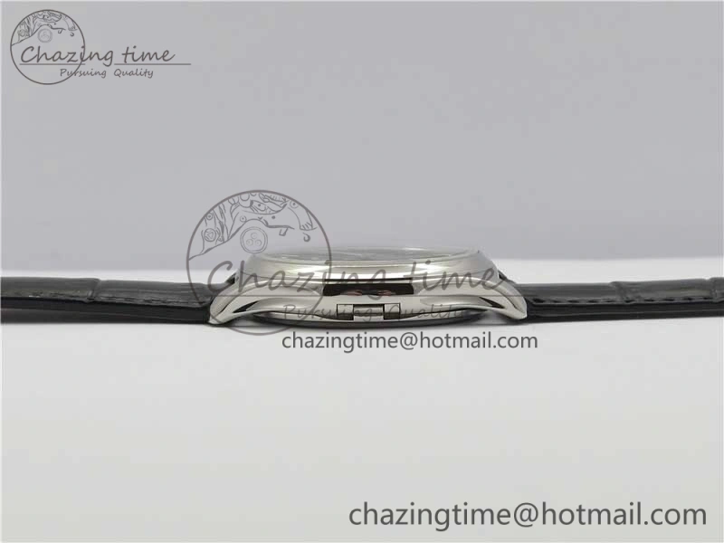 Calatrava 5227 SS ZF 1:1 Best Edition Ivory Dial on Black Leather Strap 324CS