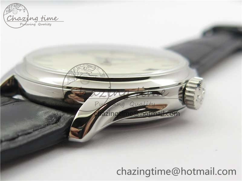 Calatrava 5227 SS ZF 1:1 Best Edition Ivory Dial on Black Leather Strap 324CS