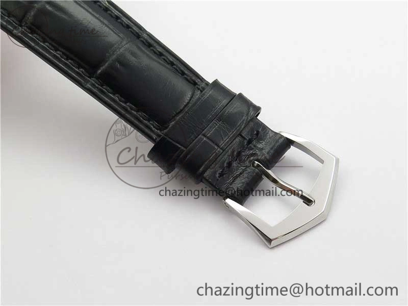 Calatrava 5227 SS ZF 1:1 Best Edition Ivory Dial on Black Leather Strap 324CS