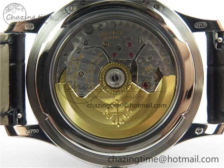 Calatrava 5227 SS ZF 1:1 Best Edition Ivory Dial on Black Leather Strap 324CS