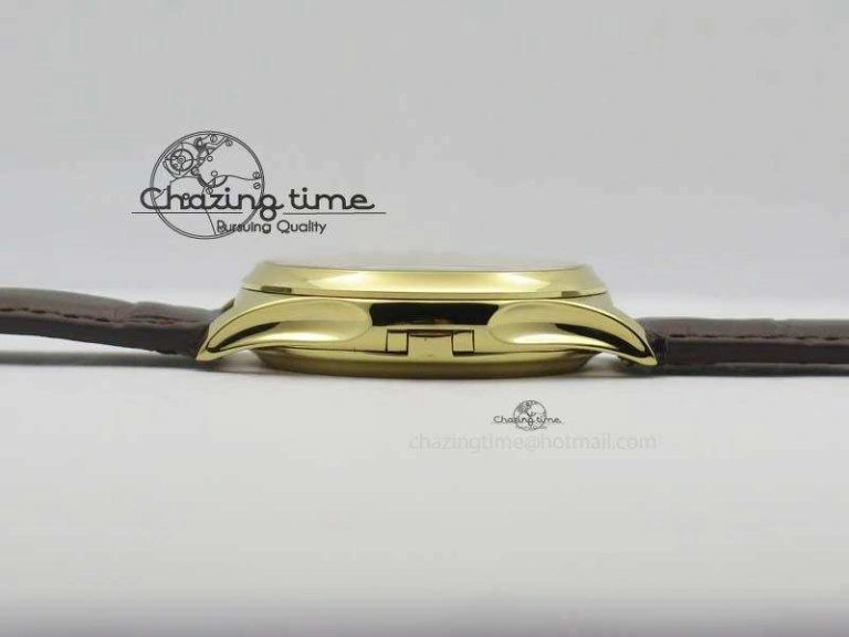 Calatrava 5227 YG Bp-Maker Black Dial On Brown Leather Strap MIYOTA 9015 PP324CS