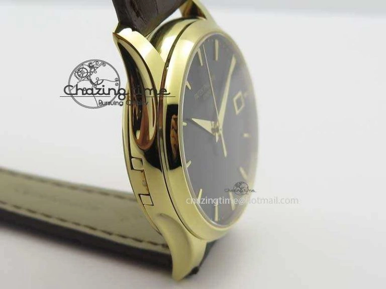 Calatrava 5227 YG Bp-Maker Black Dial On Brown Leather Strap MIYOTA 9015 PP324CS