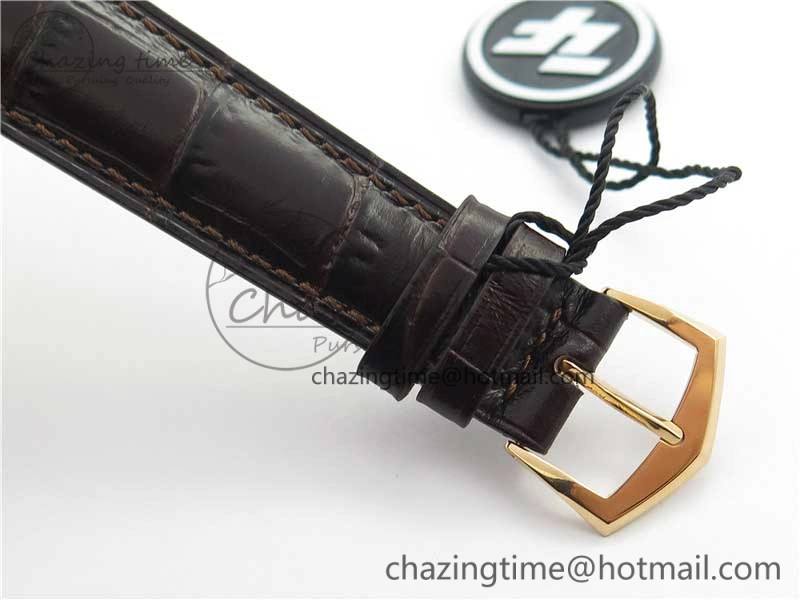 Calatrava 5227R RG ZF 1:1 Best Edition Ivory Dial on Brown Leather Strap A324CS