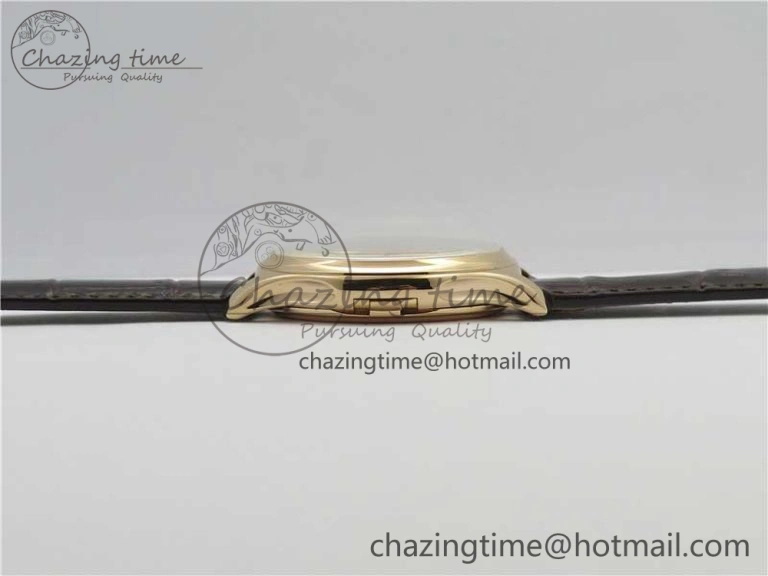 Calatrava 5227R RG ZF 1:1 Best Edition Ivory Dial on Brown Leather Strap A324CS