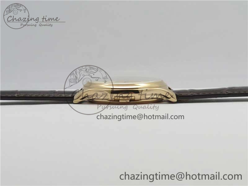 Calatrava 5227R RG ZF 1:1 Best Edition Ivory Dial on Brown Leather Strap A324CS