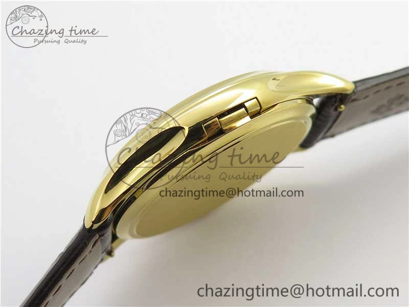 Calatrava 5227R YG ZF 1:1 Best Edition Ivory Dial on Brown Leather Strap A324CS