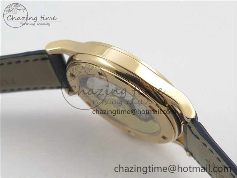 Calatrava 5296G RG ZF 1:1 Best Edition White Dial Blue Hands on Black Leather Strap 324CS