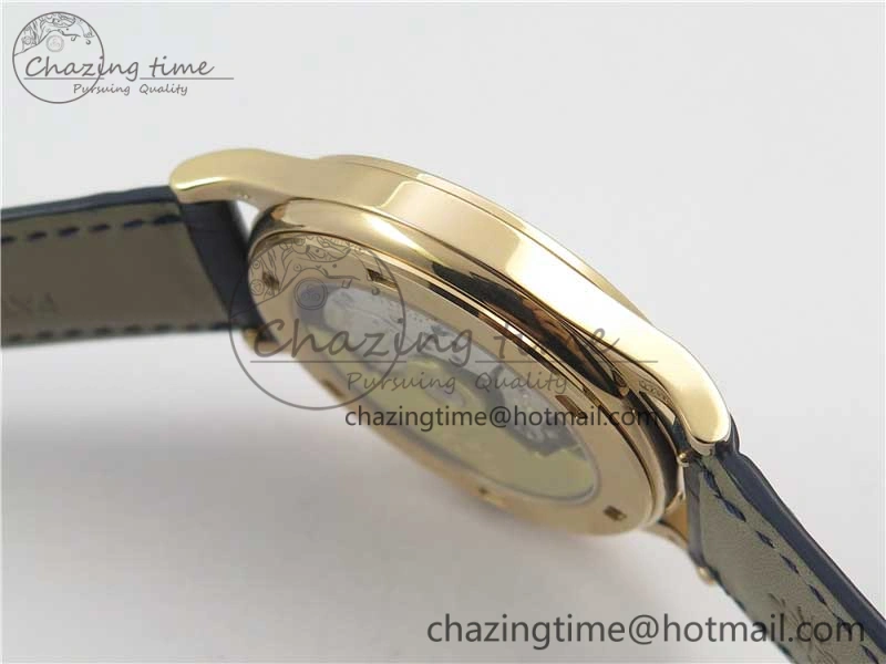 Calatrava 5296G RG ZF 1:1 Best Edition White Dial Blue Hands on Black Leather Strap 324CS