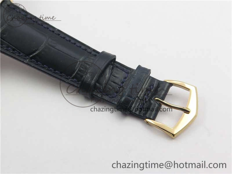 Calatrava 5296G RG ZF 1:1 Best Edition White Dial Blue Hands on Black Leather Strap 324CS