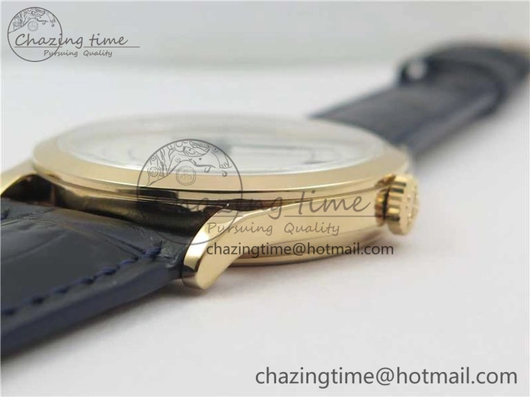 Calatrava 5296G RG ZF 1:1 Best Edition White Dial Blue Hands on Black Leather Strap 324CS