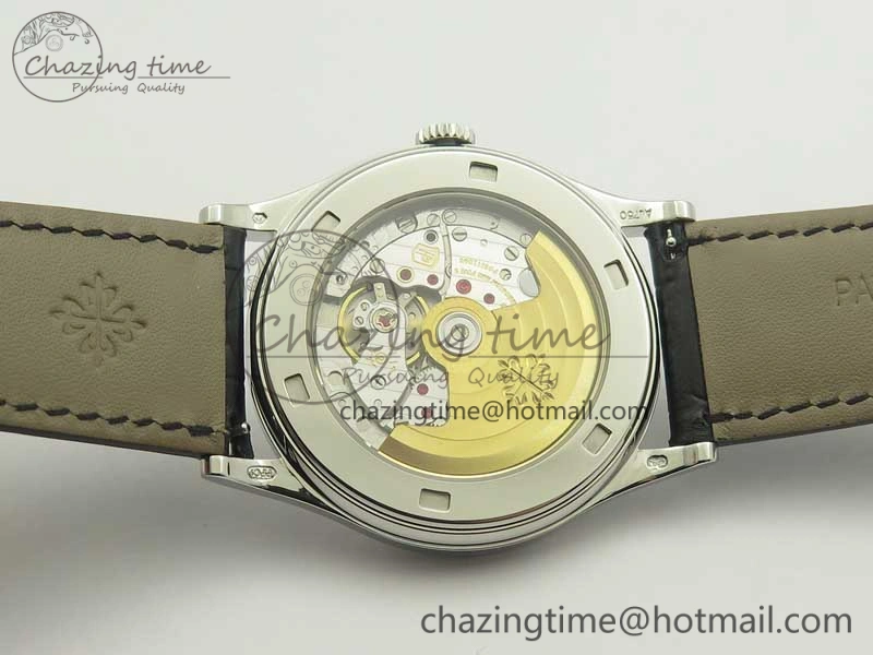 Calatrava 5296G SS ZF 1:1 Best Edition Ivory Dial On Black Leather Strap 324CS (Free Box