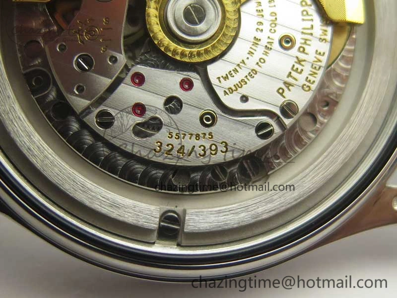 Calatrava 5296G SS ZF 1:1 Best Edition Ivory Dial On Black Leather Strap 324CS (Free Box