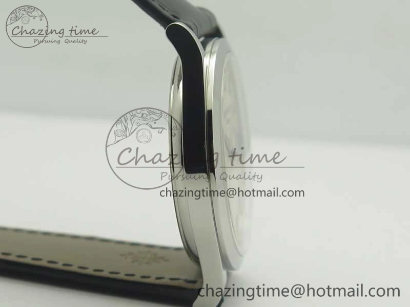 Calatrava 5296G SS ZF 1:1 Best Edition Ivory Dial On Black Leather Strap 324CS (Free Box