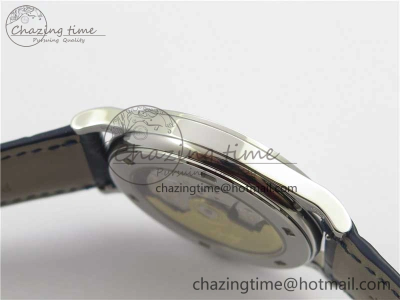 Calatrava 5296G SS ZF 1:1 Best Edition White Dial Blue Hands on Black Leather Strap 324CS