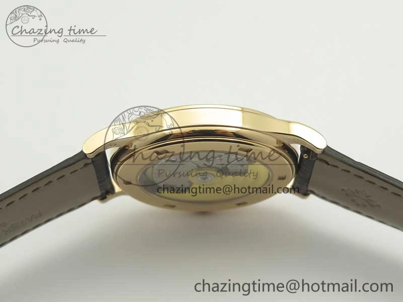 Calatrava 5296R RG ZF 1:1 Best Edition Ivory Dial on Brown Leather Strap 324CS (Free box)