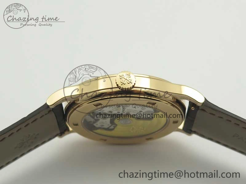 Calatrava 5296R RG ZF 1:1 Best Edition Ivory Dial on Brown Leather Strap 324CS (Free box)