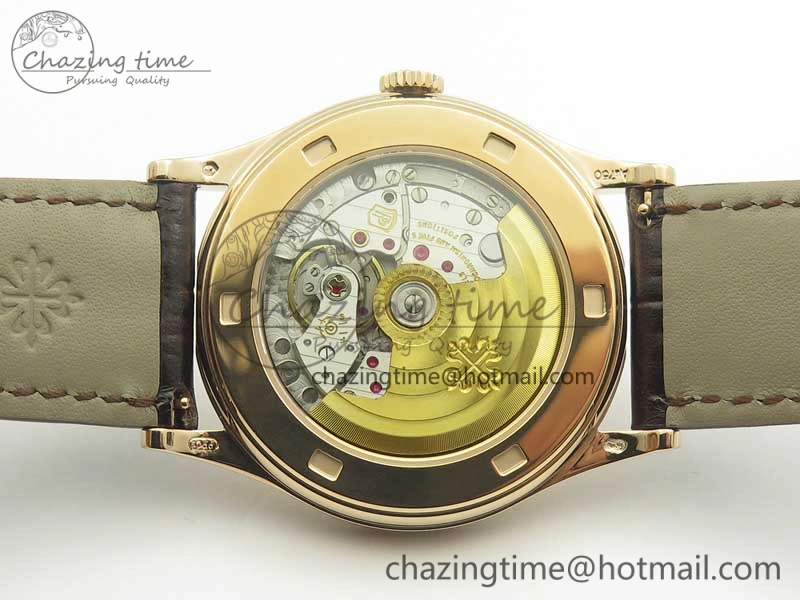 Calatrava 5296R RG ZF 1:1 Best Edition Ivory Dial on Brown Leather Strap 324CS (Free box)