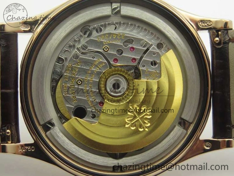 Calatrava 5296R RG ZF 1:1 Best Edition Ivory Dial on Brown Leather Strap 324CS (Free box)