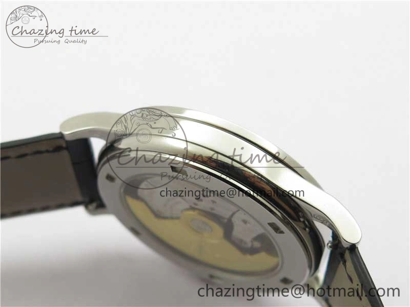 Calatrava 5298P-012 SS T Diamonds Bezel ZF 1:1 Best Edition Black Dial on Black Leather Strap A324CS