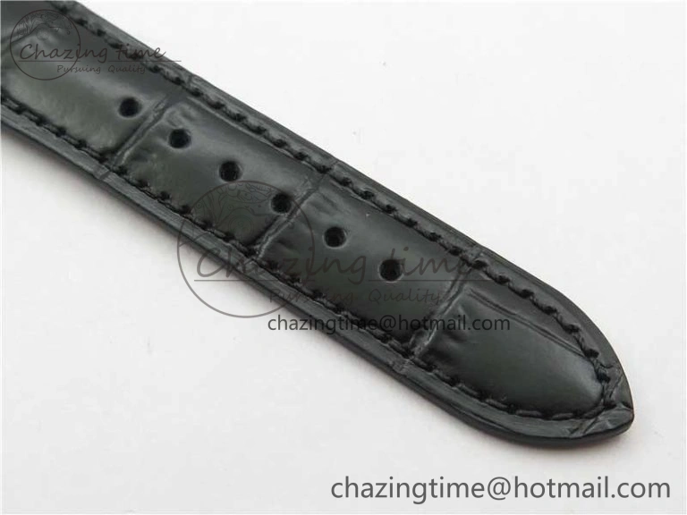 Calatrava 5298P-012 SS T Diamonds Bezel ZF 1:1 Best Edition Black Dial on Black Leather Strap A324CS