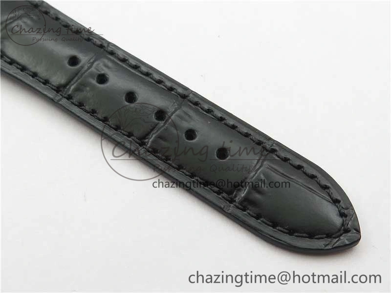Calatrava 5298P-012 SS T Diamonds Bezel ZF 1:1 Best Edition Black Dial on Black Leather Strap A324CS