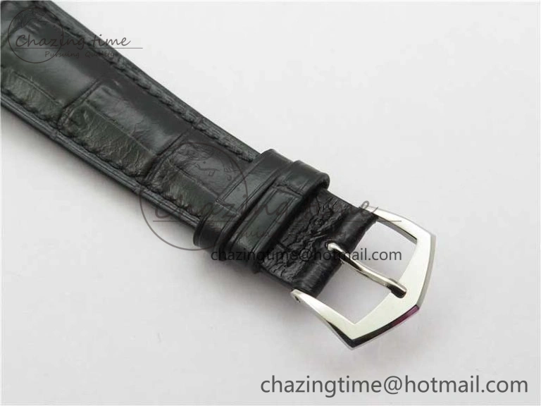 Calatrava 5298P-012 SS T Diamonds Bezel ZF 1:1 Best Edition Black Dial on Black Leather Strap A324CS