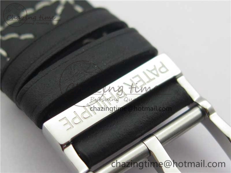 Calatrava 5524 Pilot Travel Time SS GRF Blue Dial on Black Leather Strap A324 V2