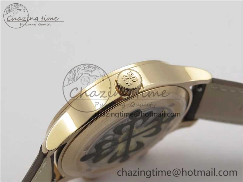 Calatrava 5524R Pilot Travel Time RG GRF Brown Dial on Brown Leather Strap A324 V2