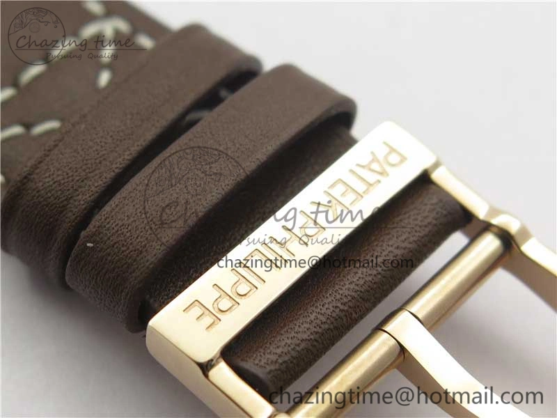Calatrava 5524R Pilot Travel Time RG GRF Brown Dial on Brown Leather Strap A324 V2
