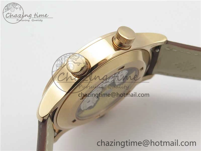 Calatrava 5524R Pilot Travel Time RG GRF Brown Dial on Brown Leather Strap MIYOTA 9015