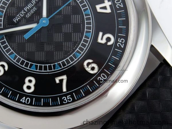 Calatrava 6007G SS PPF 1:1 Best Edition Black Blue Dial on Black Leather Strap 330CS
