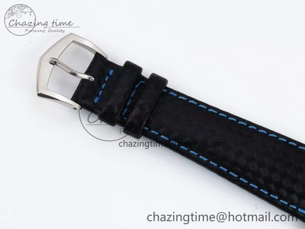 Calatrava 6007G SS PPF 1:1 Best Edition Black Blue Dial on Black Leather Strap 330CS