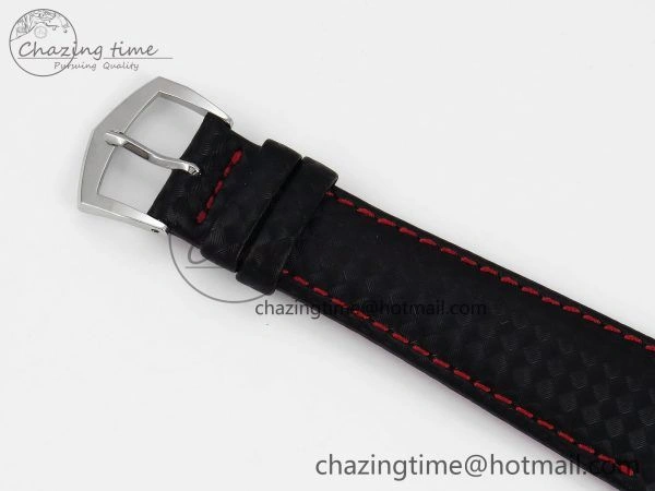Calatrava 6007G SS PPF 1:1 Best Edition Black Red Dial on Black Leather Strap 330CS